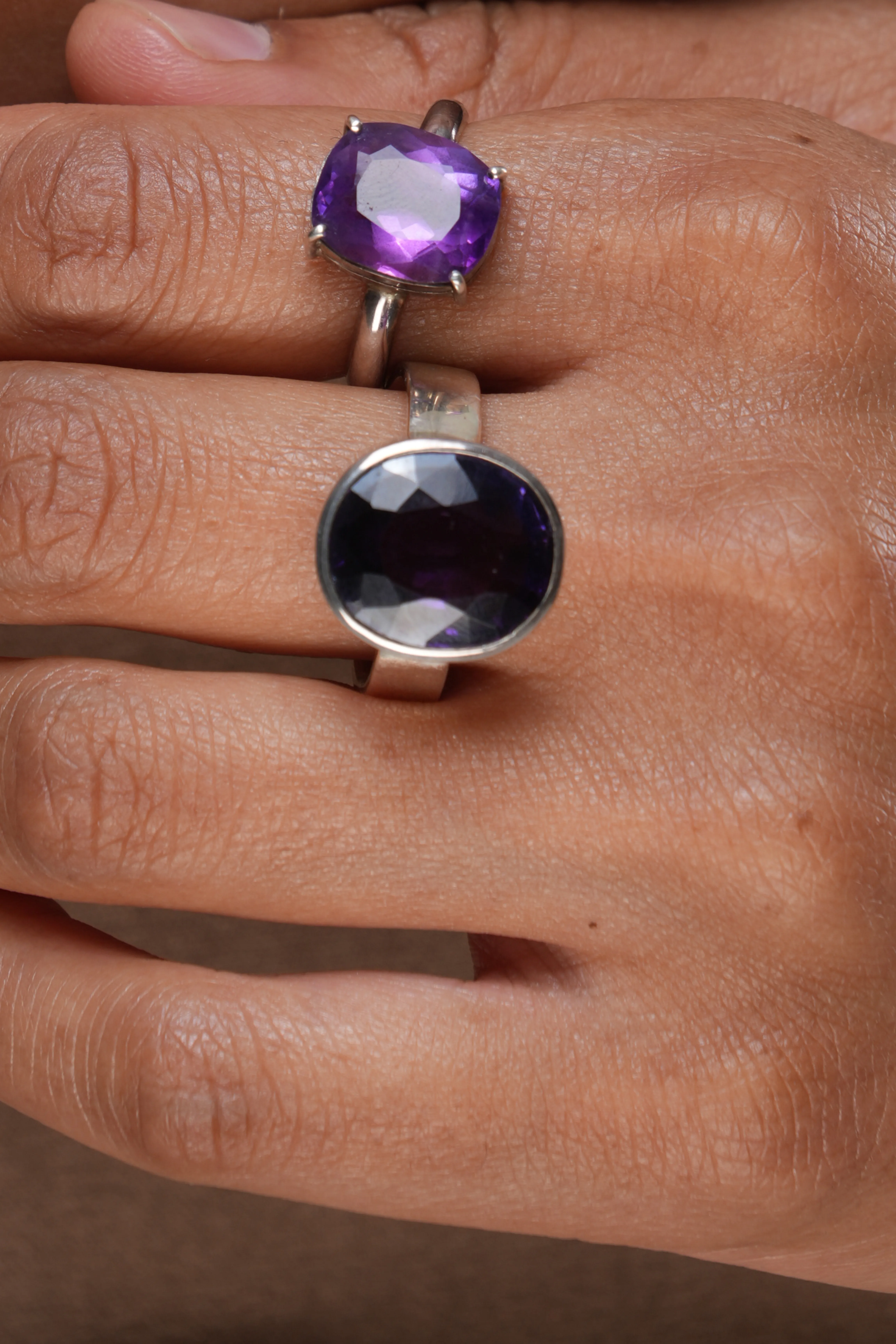 Amethyst Bezel Setting (Circle) Ring - image 1