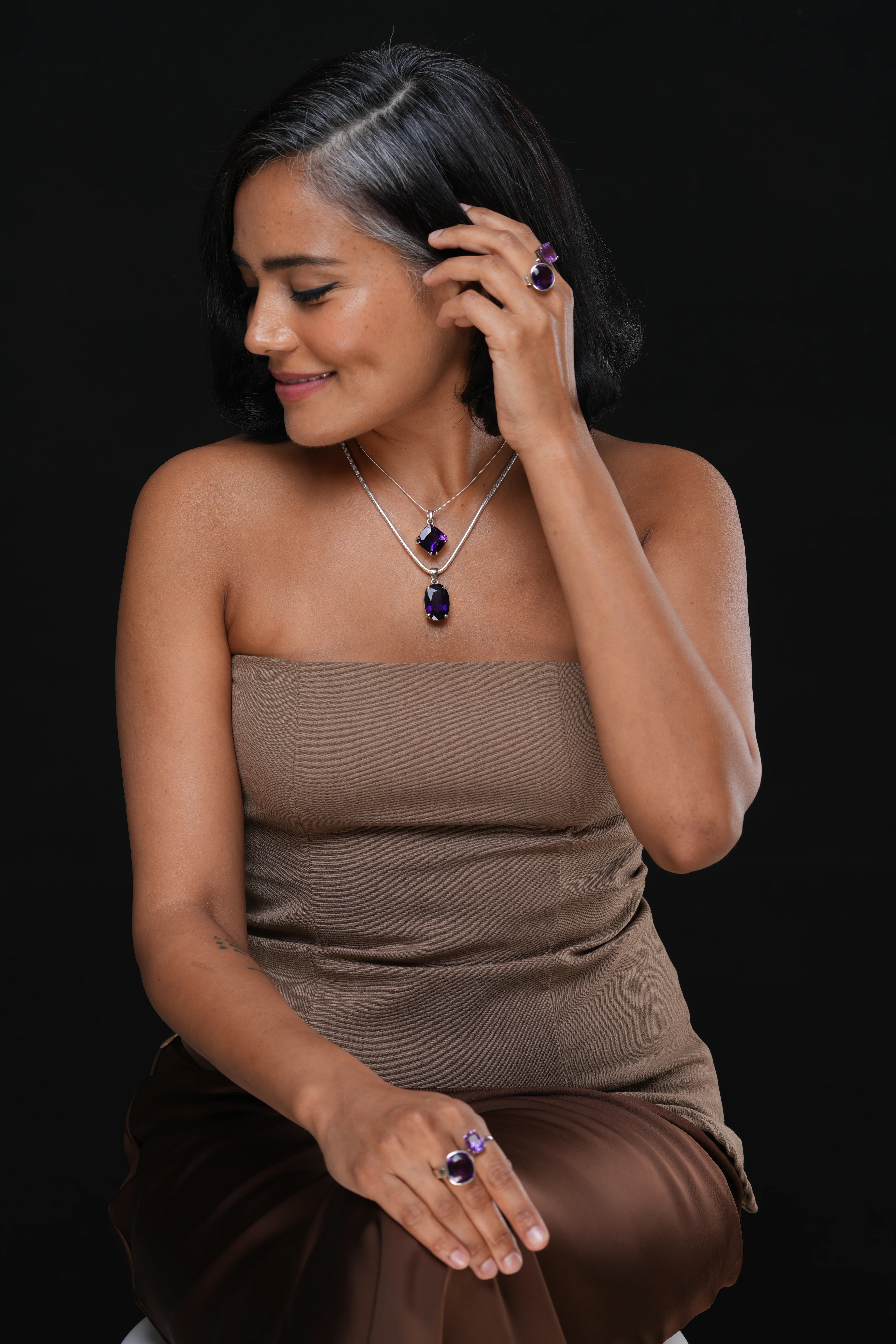 Amethyst Bezel Setting (Circle) Ring - image 2