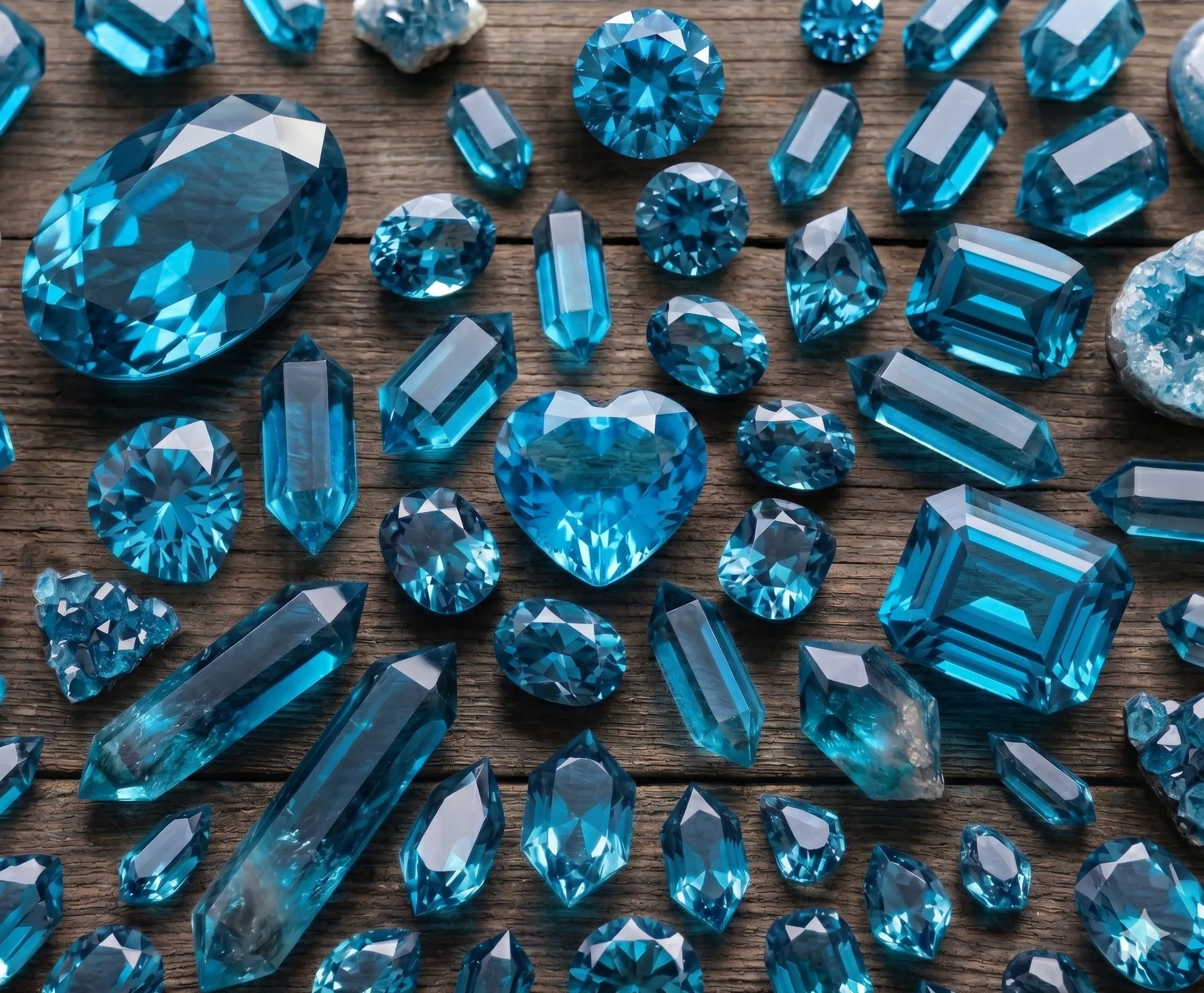 Natural Swiss blue topaz stones , Odyssey by Silver