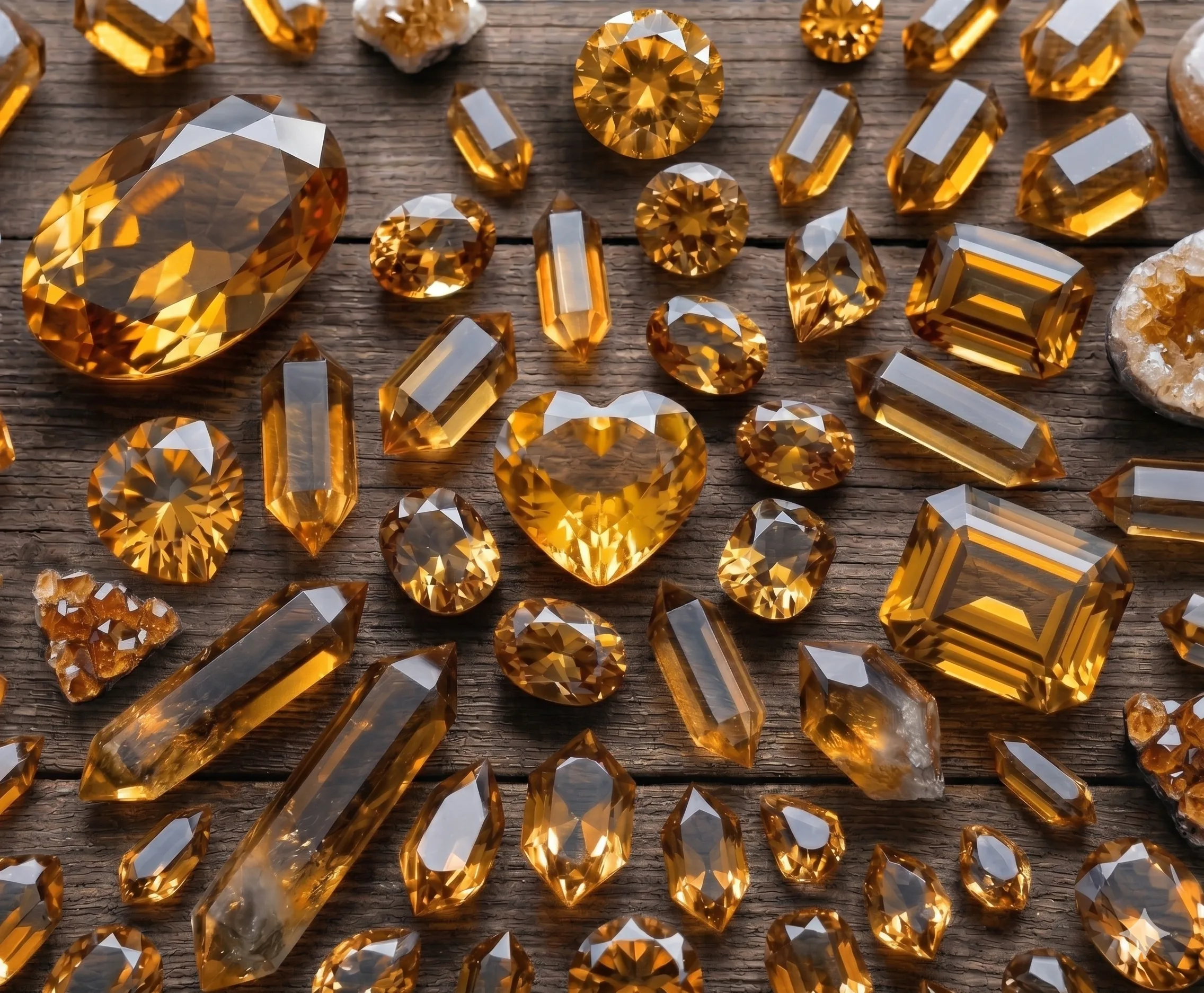 Natural citrine stones , Odyssey by Silver