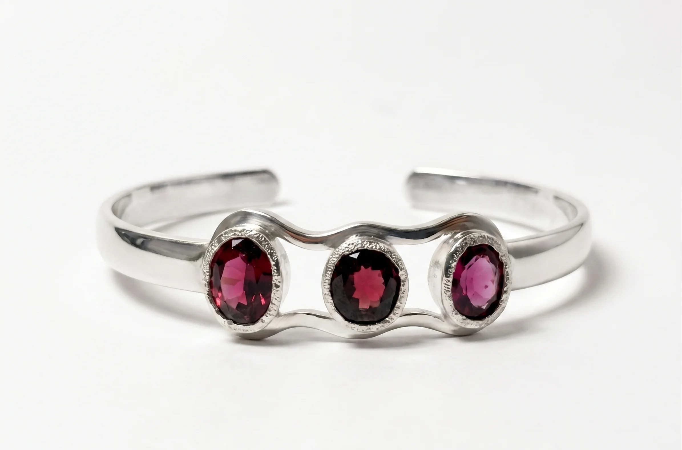 Garnet Trio Bezel Bracelet - image 1