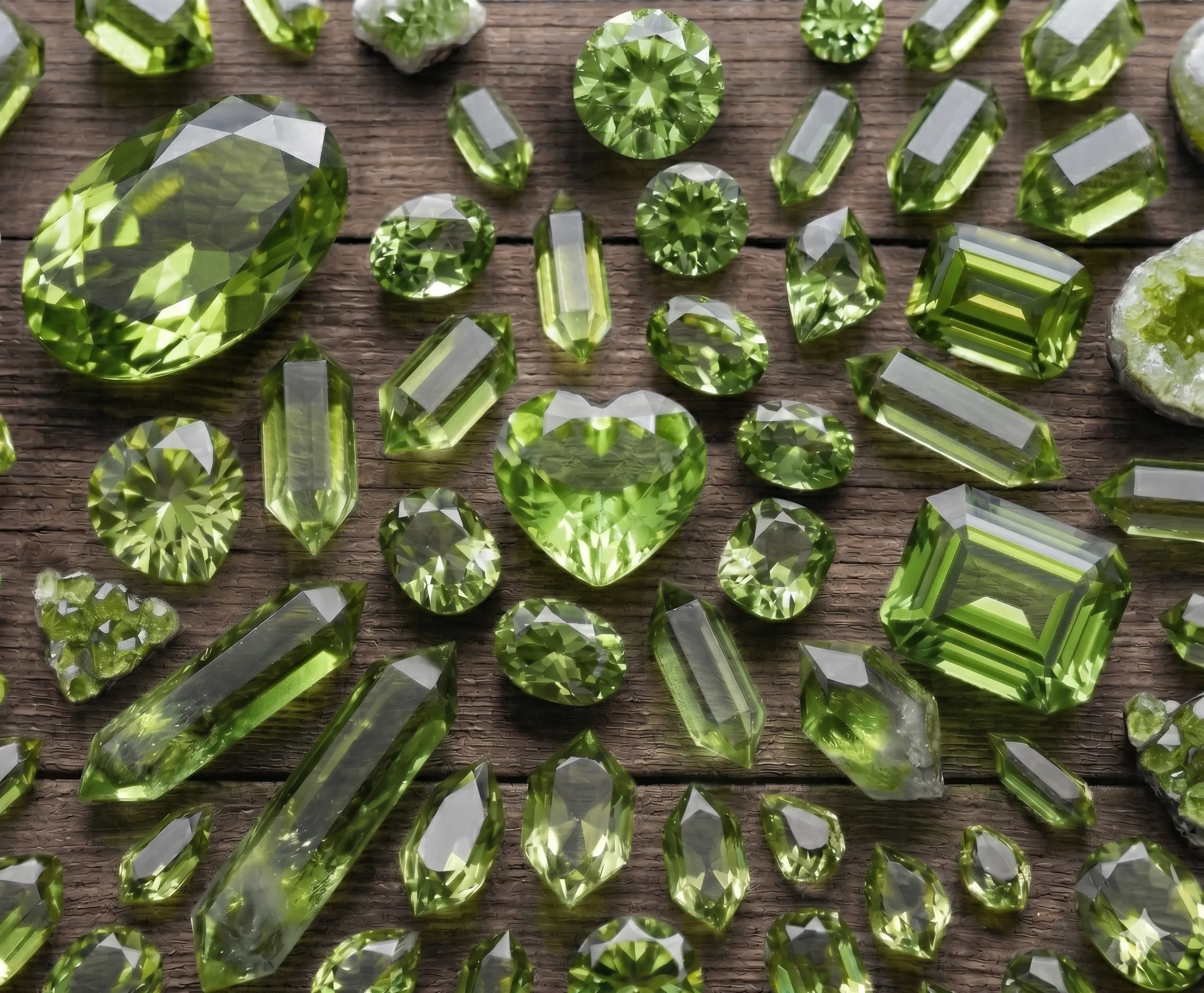 Natural peridot stones , Odyssey by Silver