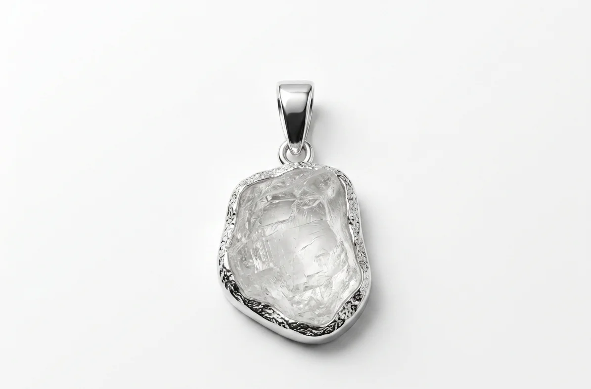 Rough Quartz Bezel Pendant
