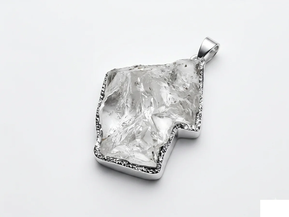 Rough Moonstone Diamond Pendant - image 1