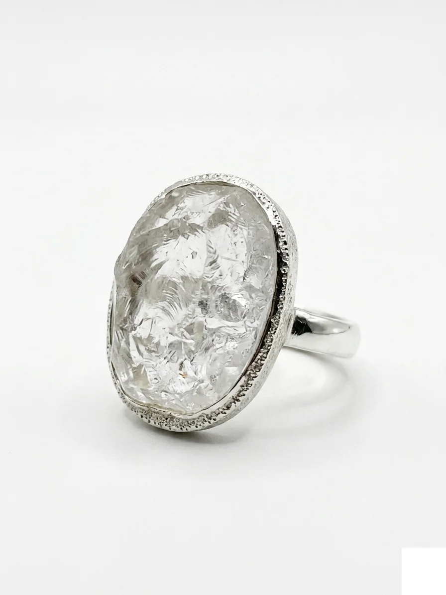 Large Moonstone Circle Ring - image 1