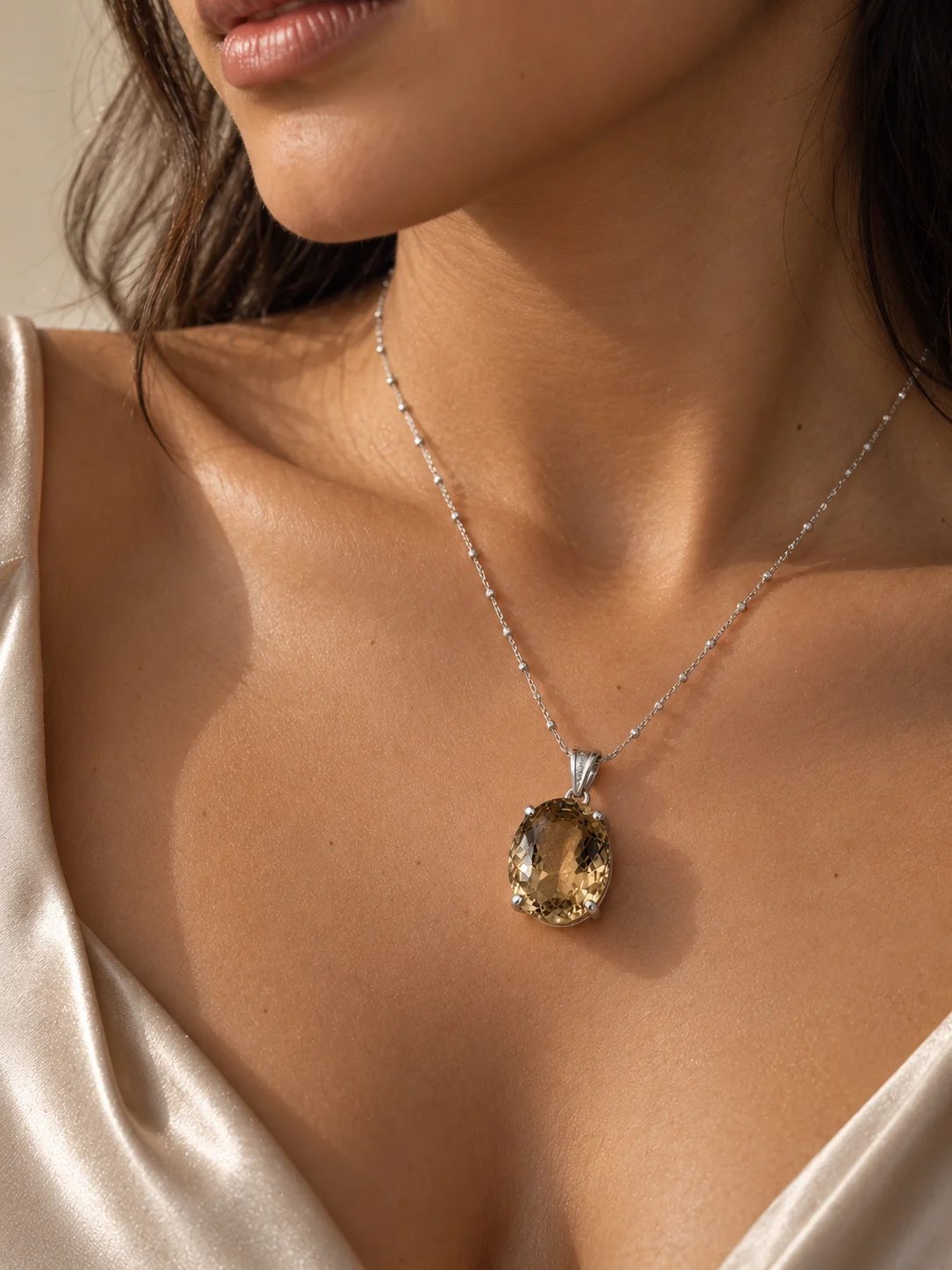 Liquid Honey Citrine Statement Pendant - image 1