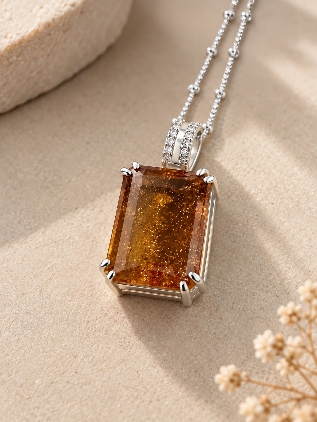 Golden Hour Natural Citrine Pendant - Odyssey by Silver