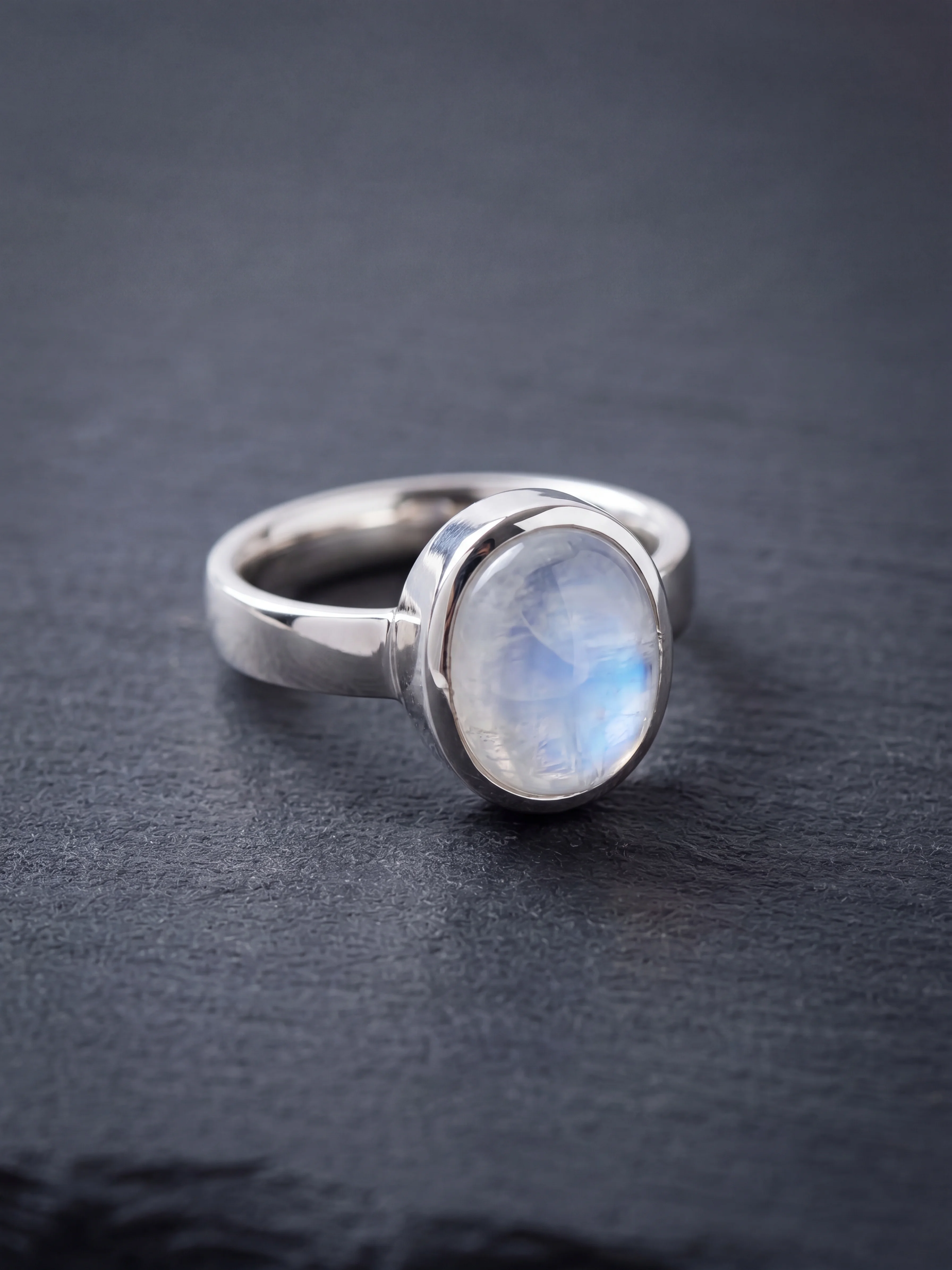 Moonstone Oval Bezel Ring - image 1