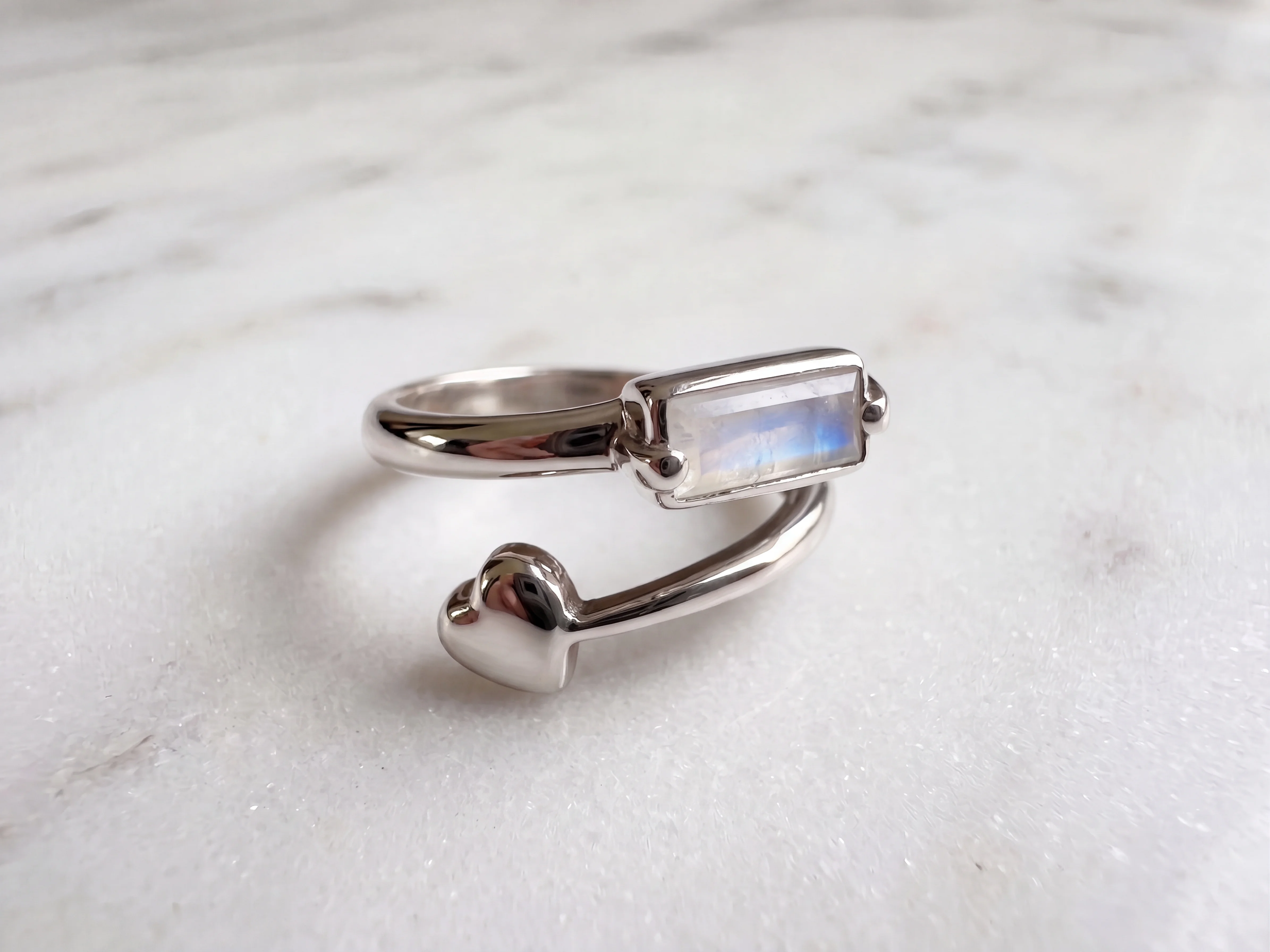 Moonstone Baguette Ring - image 1