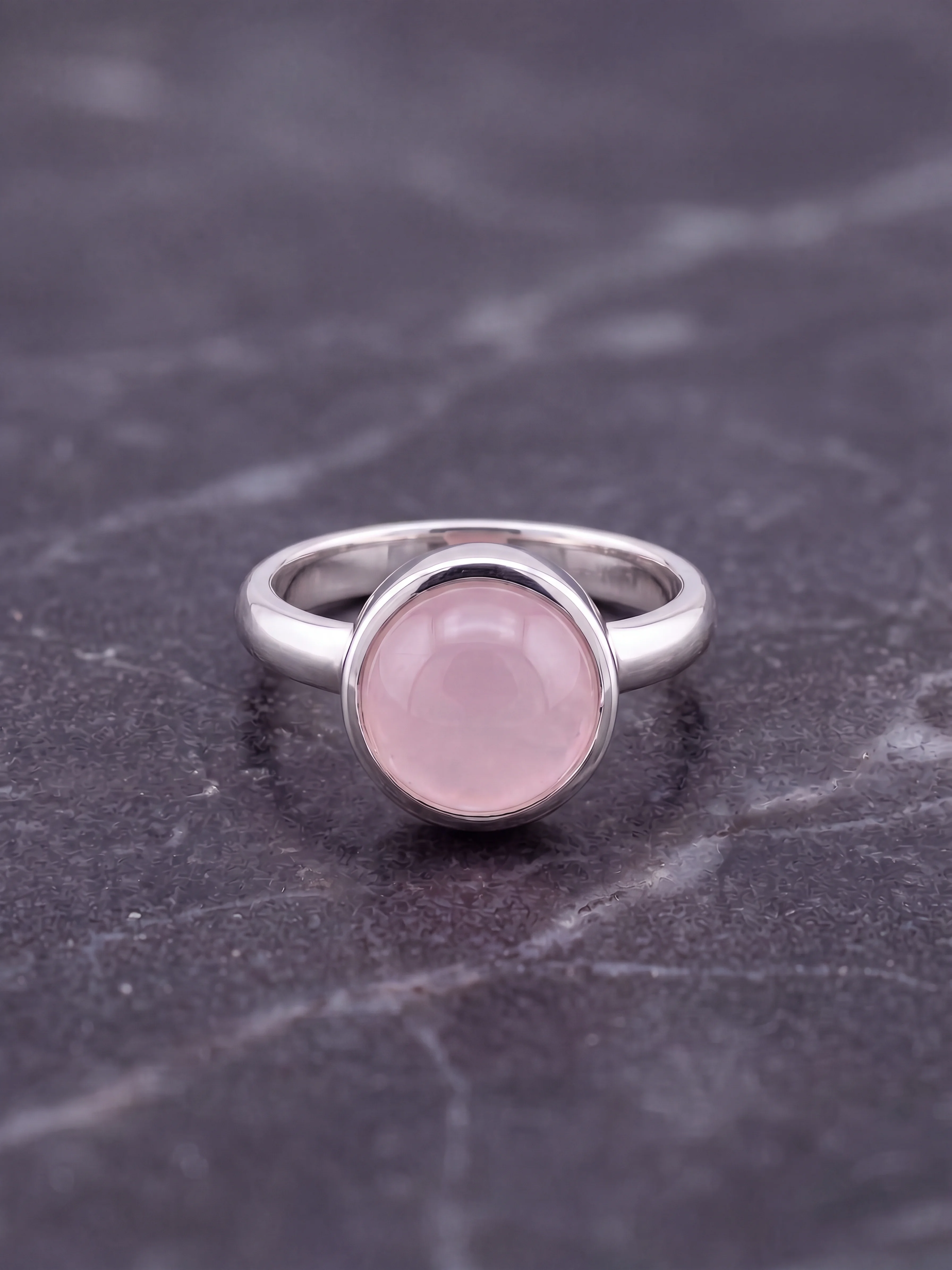 Circle Bezel Pink Quartz Ring - image 1