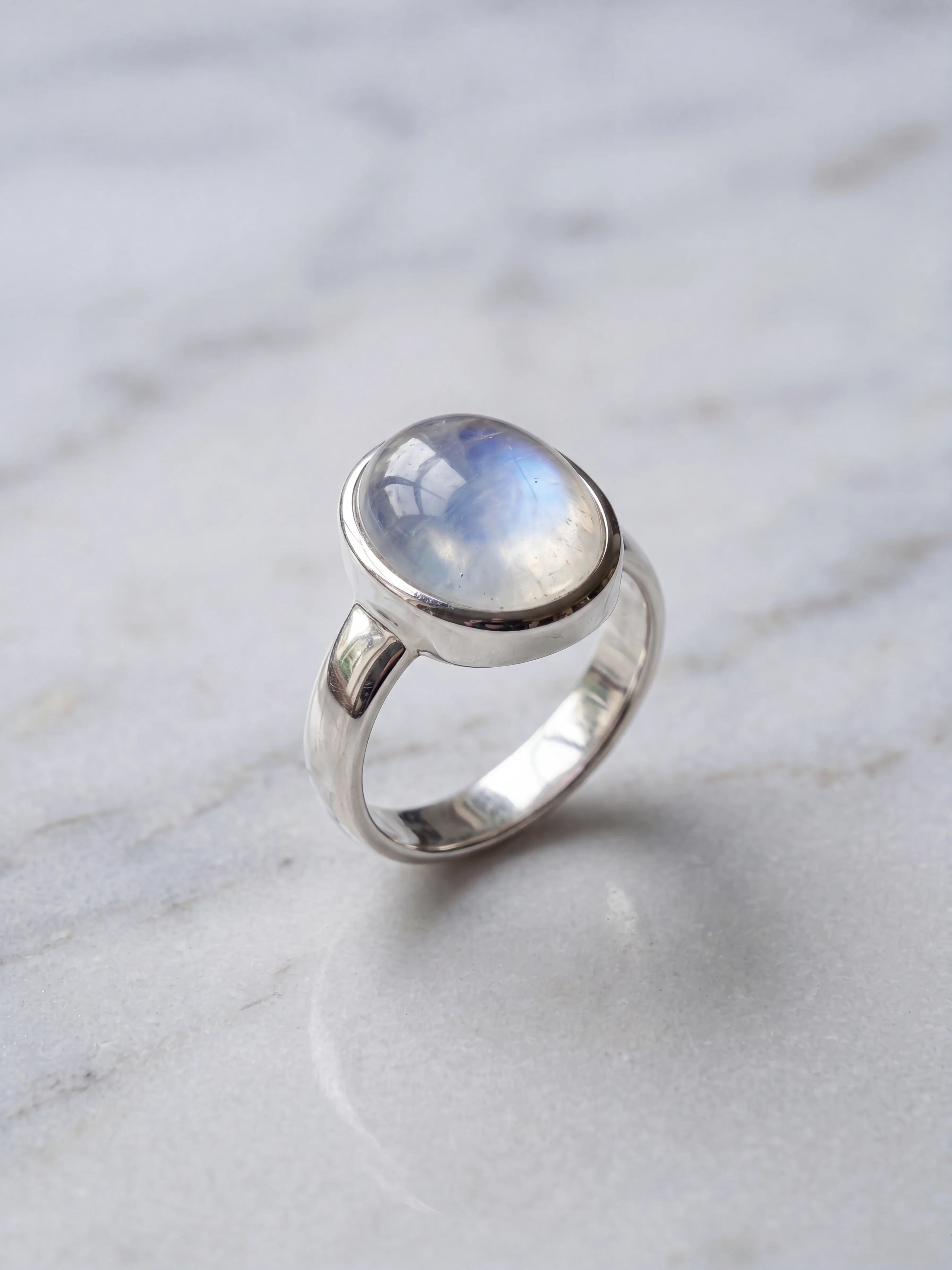 Circle Bezel Moonstone Ring - image 1