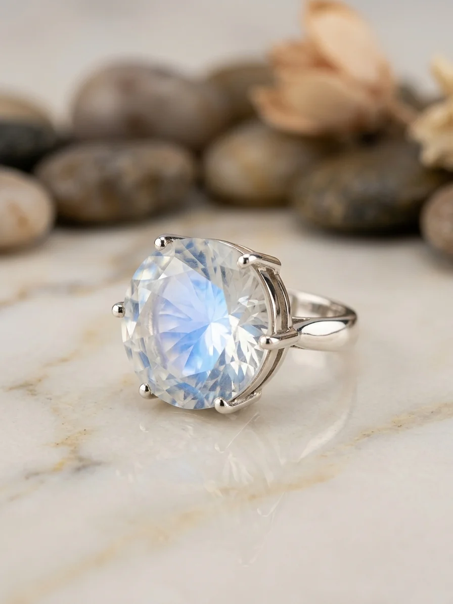 7-Prong Luxury Cut Moonstone Ring - image 1