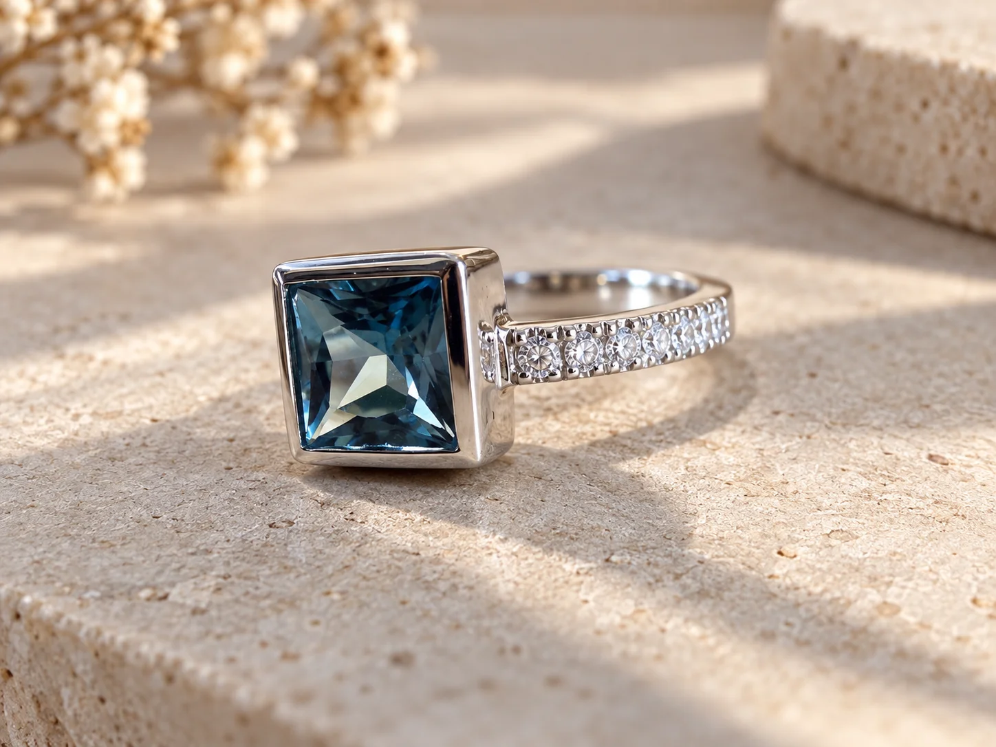 Topaz Square Ring - image 1